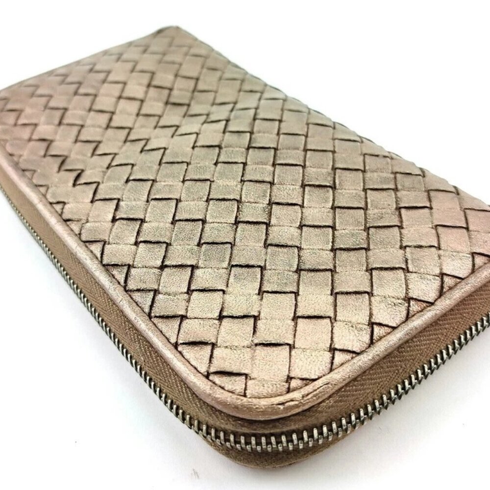 BOTTEGAVENETA Purse Brown silver Women 114076 Authentic secondhand
